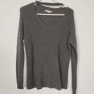 American Eagle Outfitters Women's Sweater Size S Gray Ribbed Cotton Wool Casual